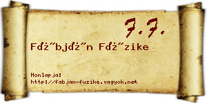 Fábján Füzike névjegykártya